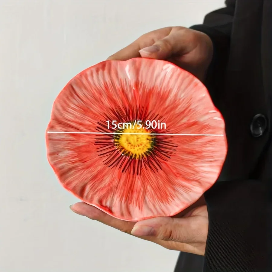 6 Inch Floral Ceramic Small Plates Exquisite Dessert Serving Dishes for Afternoon Tea Dessert Serving Plates Tableware