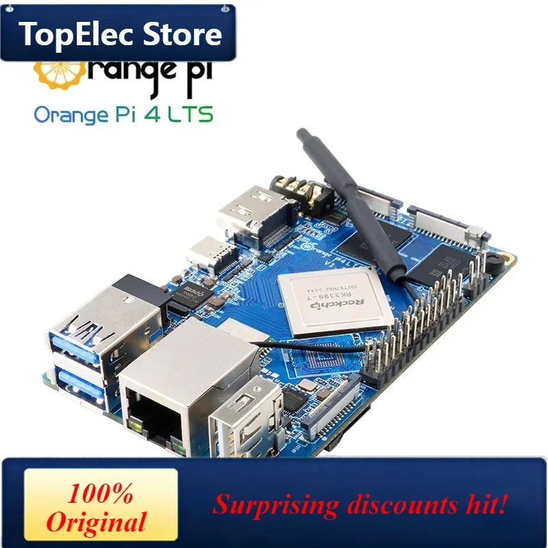TopElec Orange Pi 4 LTS 3GB Rockchip RK3399-T Multi-OS Dev Board - WiFi+BT5.0+Gigabit Ethernet