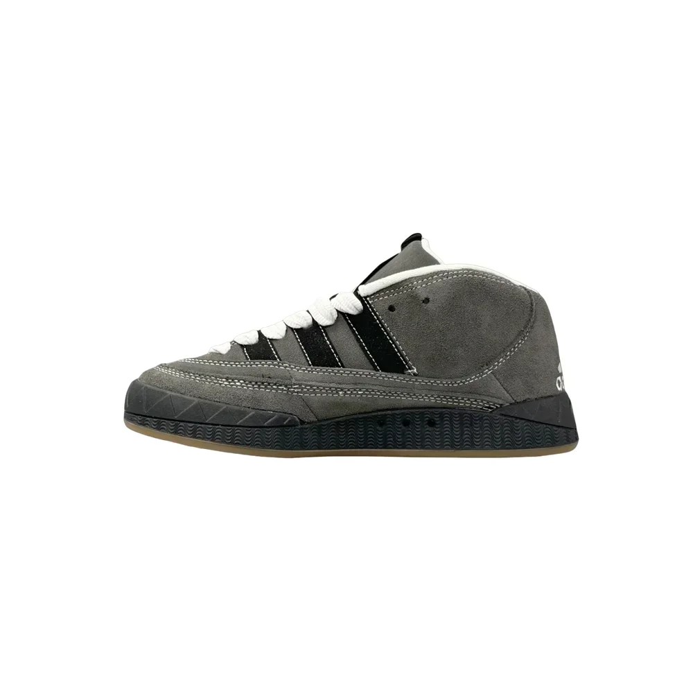 Adidas Originals Adimatic hombres mujeres medio superior gris-blanco y negro antideslizante zapatos de entrenamiento alemanes zapatos de pan de tiburón IE2174