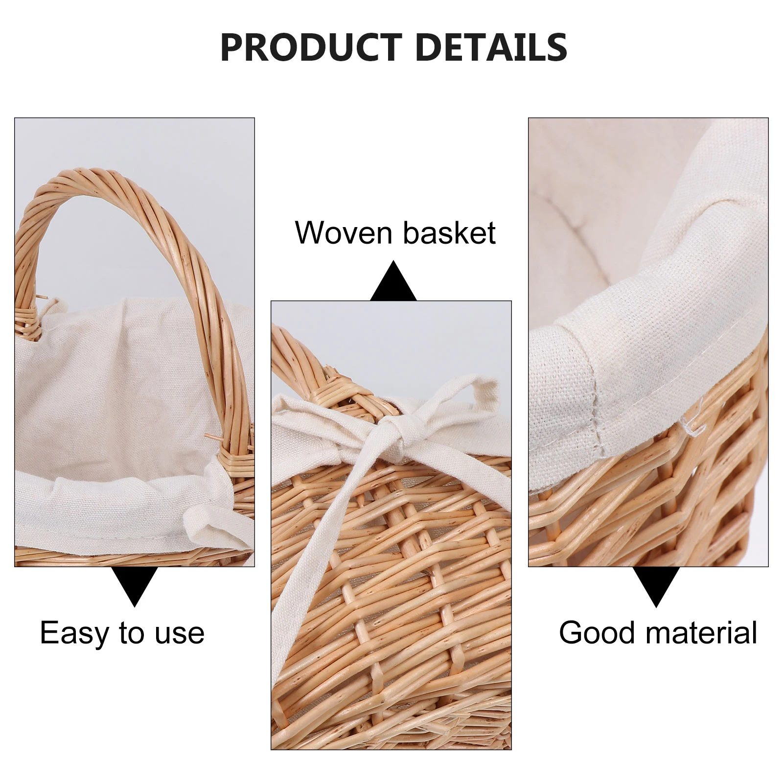 Rattan Vegetable Handheld Multi-Functional Storage Home Flower Hand Woven Fruit Basket Portable Simple Decorative Basket For