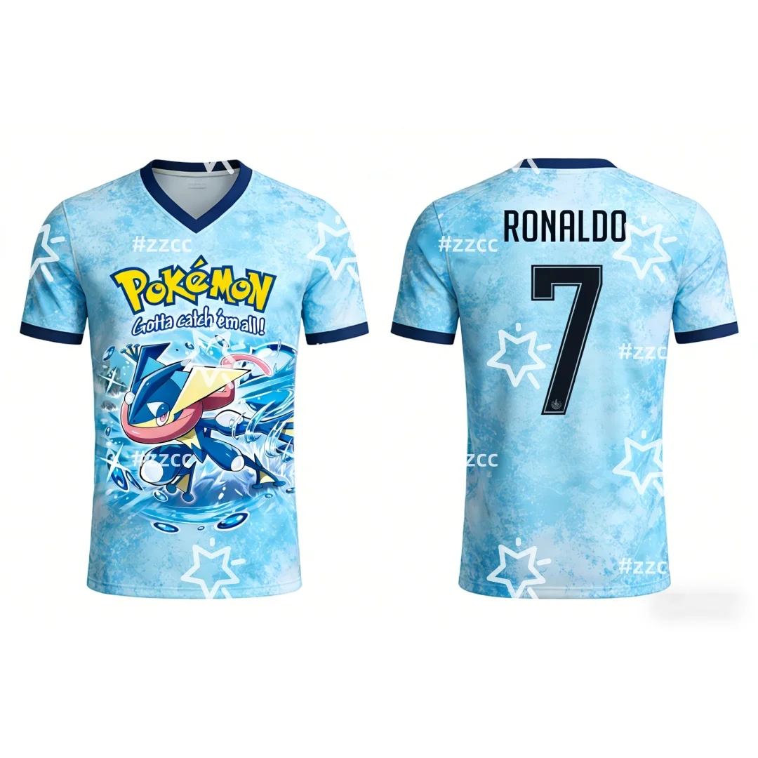 

Футболка с рисунком Pokemon Greninja, футбольная майка Месси, осенняя спортивная мужская футболка Dry Quick, детская одежда, футболка Y2k Woman