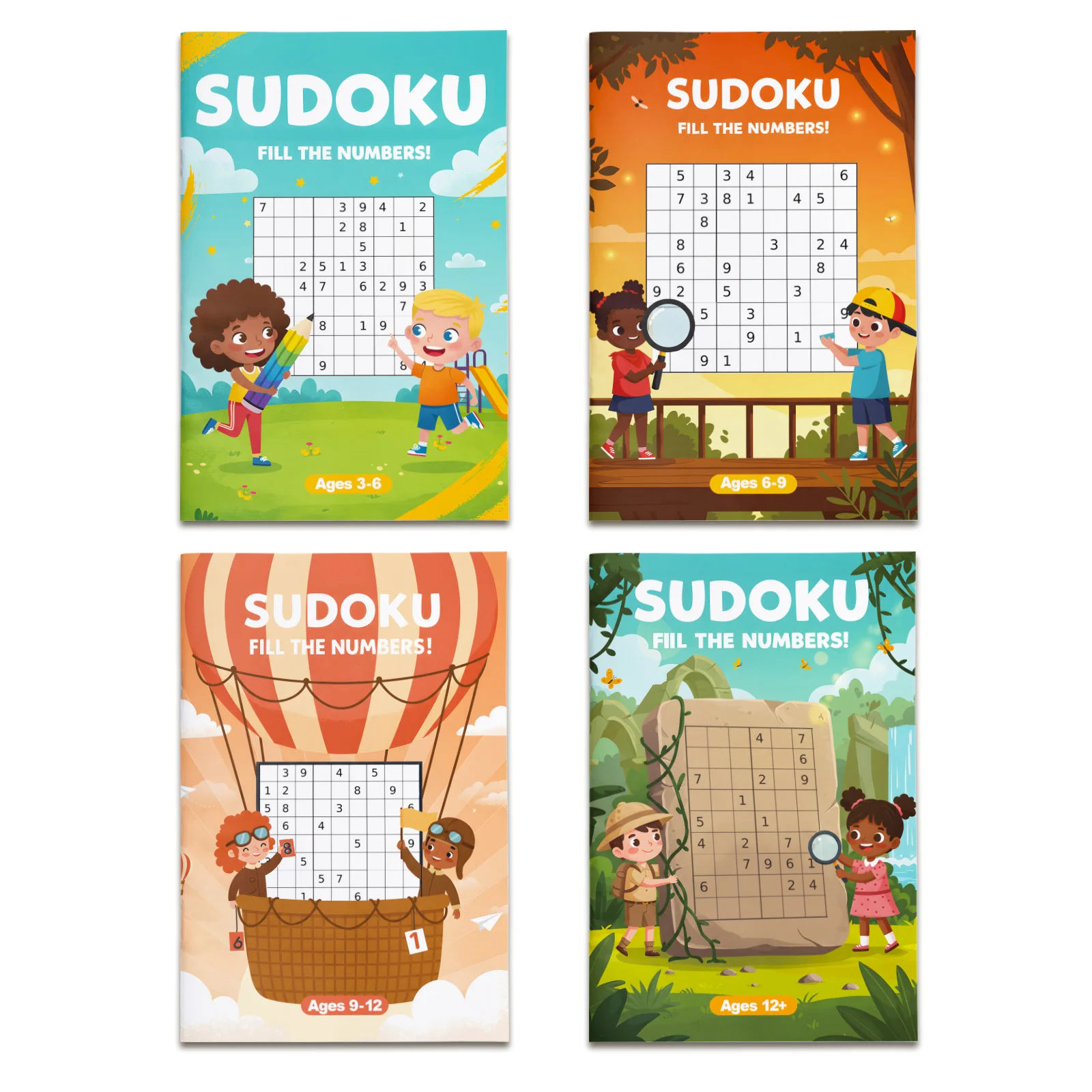 Kids Early Education Sudoku Puzzle Book, Brain Teaser Logic Game Workbook, Number Reasoning Training Book for Toddlers