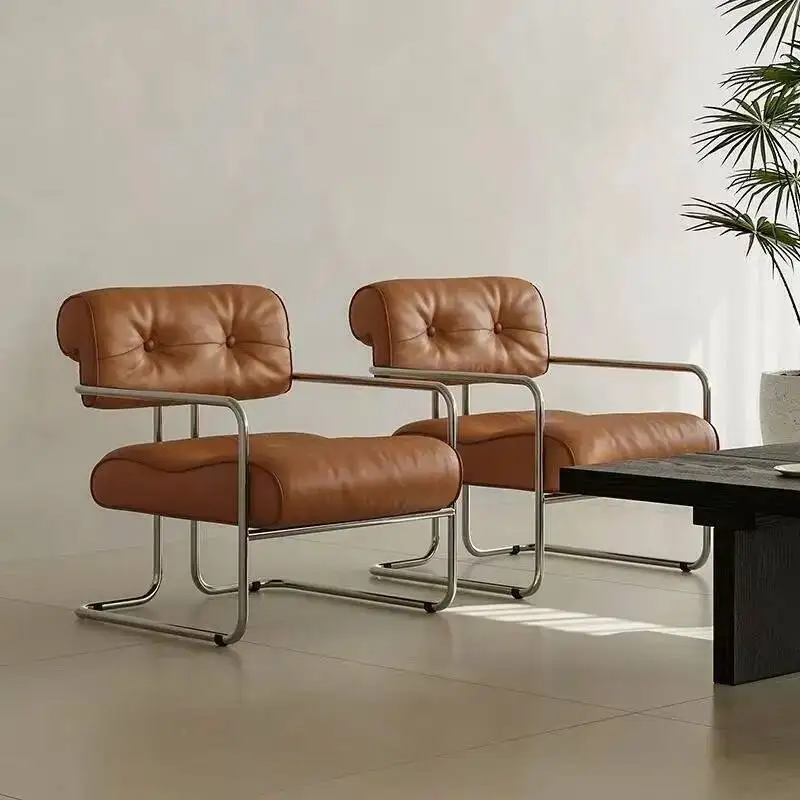 Silla de ocio: sillón de diseño de alta gama con marco, sofá individual minimalista de mediados de siglo para uso doméstico en la sala de estar