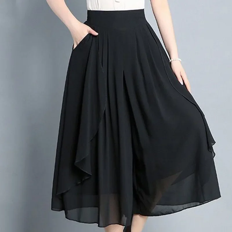 Elegant New Asymmetrical Folded Hemmed Seven-Eighths Pants for Women 2026 Office Commuting Casual Loose High-Waist Pants