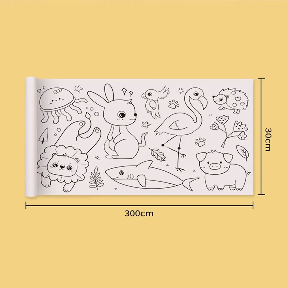 Fun 3m Painting Graffiti Scroll DIY Color Filling Drawing Roll Paper-cut Art Home Craft Coloring Paper Kids
