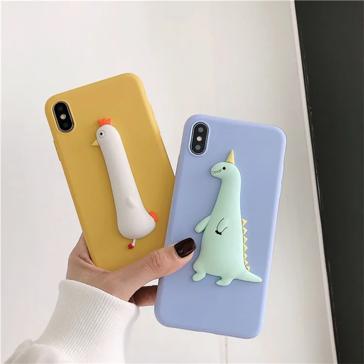 3D Cartoon Dinosaur Candy Case for Samsung Galaxy Note 20 10 9 8 A10 A20 A30 A50 A70 S6 S7 Coque Chicken Funda Soft TPU Cover