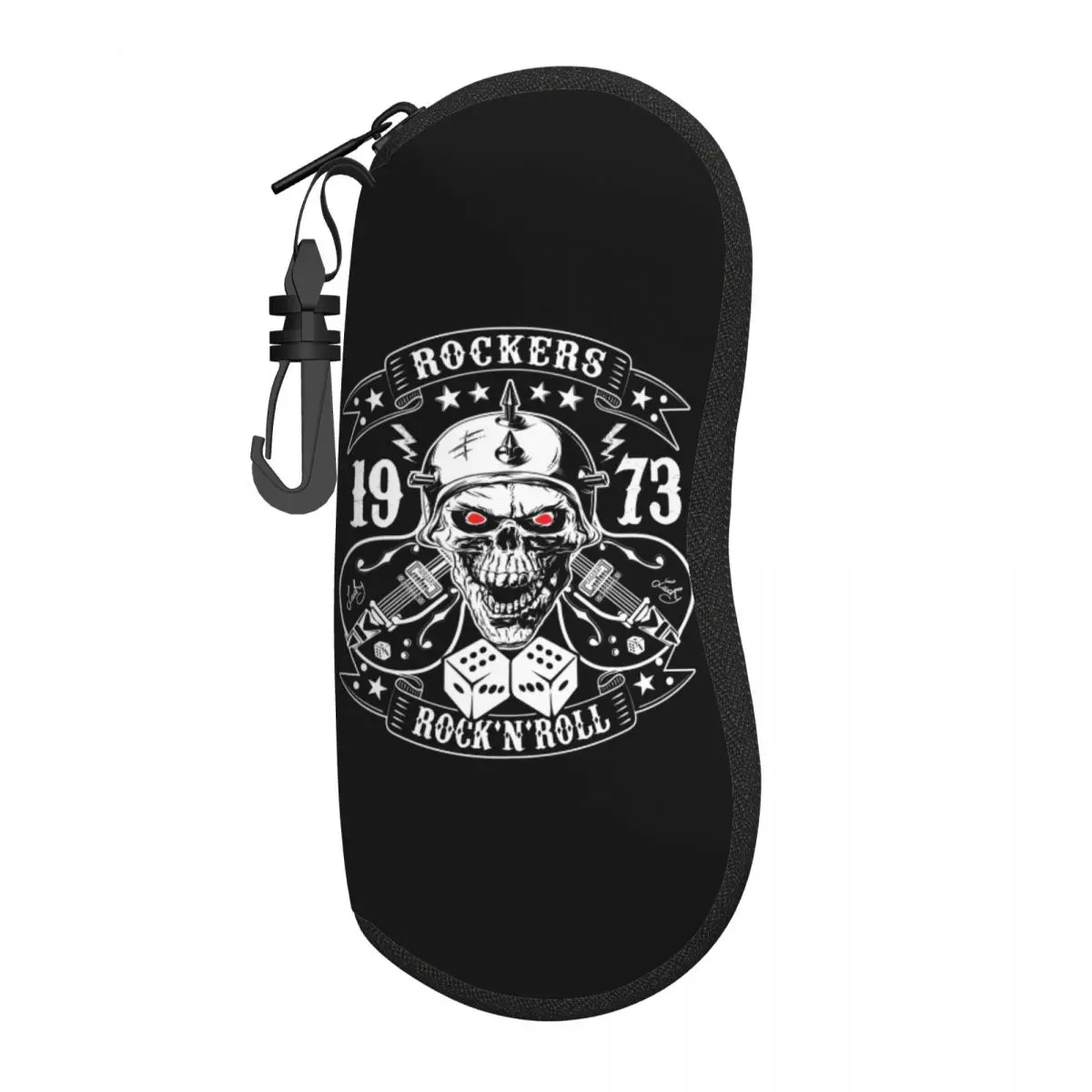 Custom Rock Skull Rockabilly Bikers Vintage Rockers Shell Eyeglasses Case Men Women Cool Glasses Case Sunglasses Box Pouch