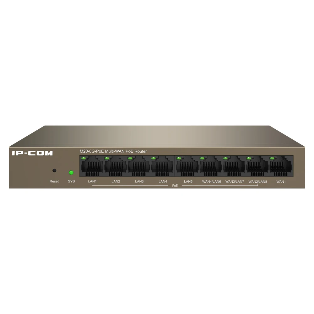 

IP-COM M20-8G-Poe 9-Port Full Gigabit Poe Router 9*10/100/1000M Rj45 Port Smart AP Management Support IPTV Convergence