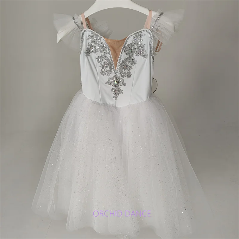 Venda quente crianças meninas crianças mulheres adulto desempenho wear ouro branco ballet tutu trajes