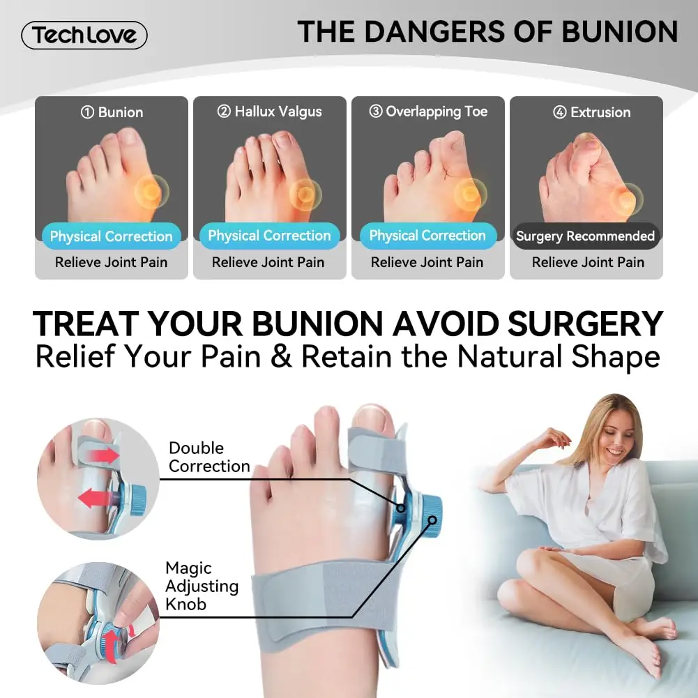 Bunion Corrector for Women & Men,Adjustable Knob Bunion Corrector for Women Big Toe,Bunion Splint for Bunion Relief