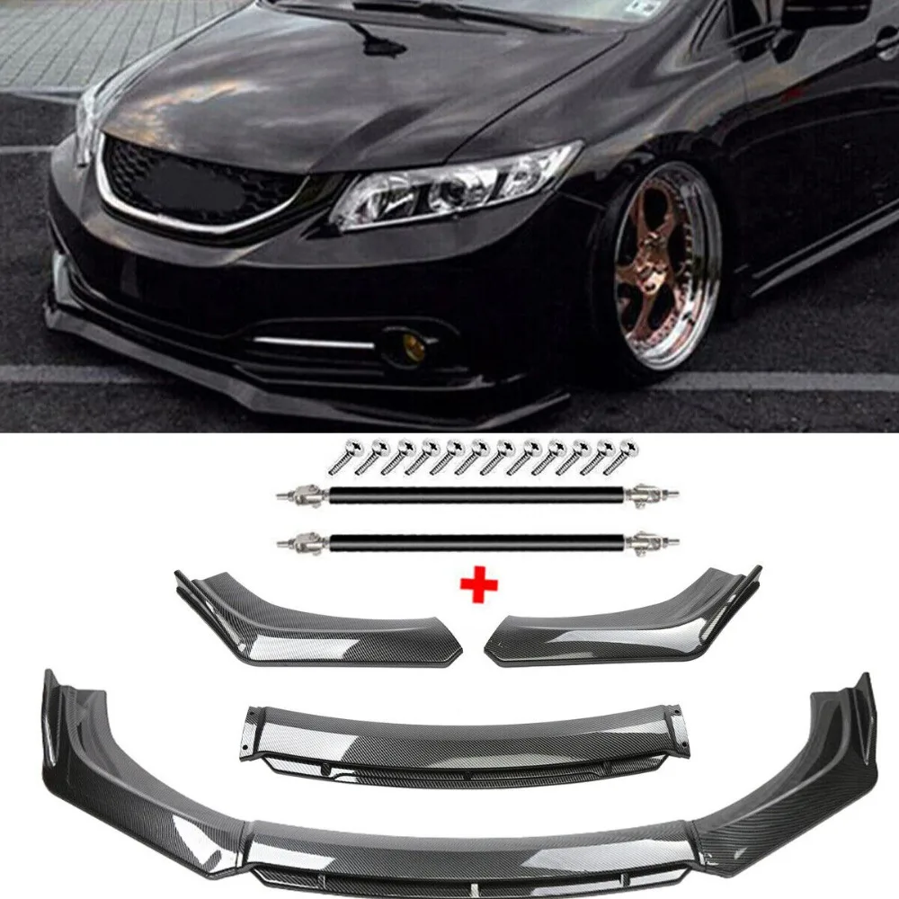 

For Honda Civic 9TH Front Bumper Lip Splitter/ Spoiler Carbon Fiber Strut Rod United States