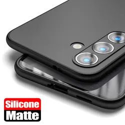 For Samsung Galaxy S24 Plus S24 S24 S23 S22 S21 S20 Ultra Plus Case S23FE S21FE S20FE Liquid Silicone Black Phone Back Cover