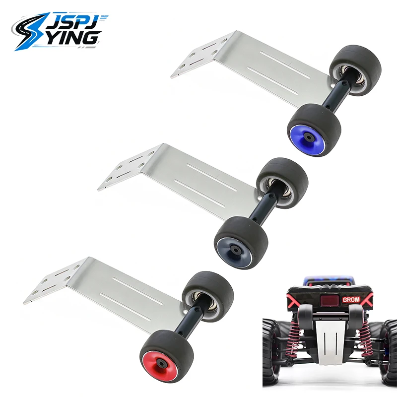 Stainless Steel Skid Plate & Wheelie Bar Set Hot Racing Upgrade Spare Parts Compatible with ARRMA 1/16 Gorgon Grom Quake Grom RC