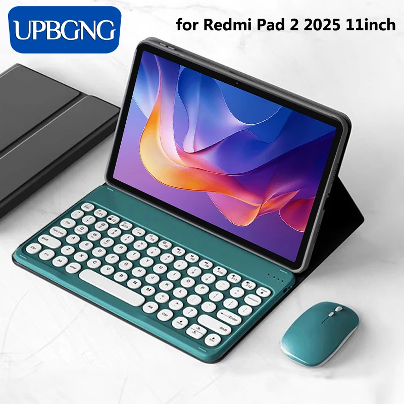 

Магнитный чехол с клавиатурой Bluetooth для Redmi Pad 2 2025 SE 11 дюймов, чехол для планшета, чехол с клавиатурой для Redmi Pad SE, аксессуары Funda