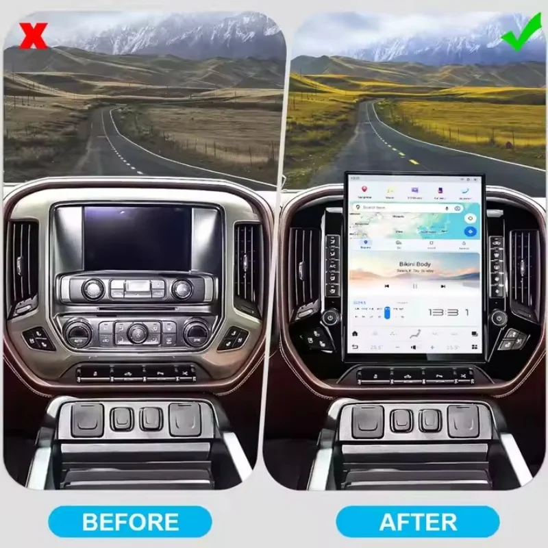 

15,6-дюймовый автомобильный радиоприемник для Chevy Silverado 1500 Chevrolet GMC Sierra 2014-2019, Android видеоплеер, мультимедийный GPS, автомобильный радиоприемник Qualcomm