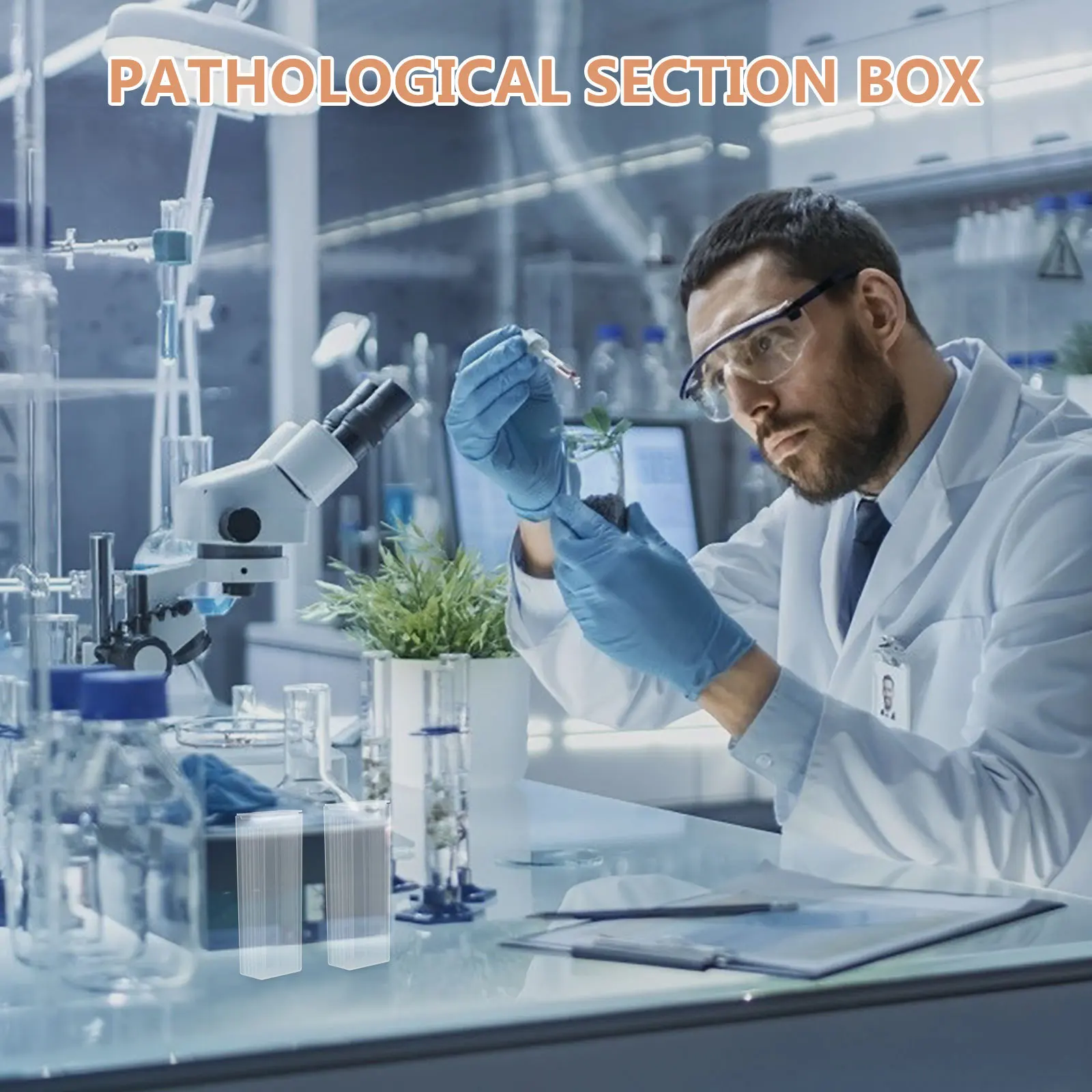 

5pcs Box Slotted Channels For Pathological Slides Storage Durable Abs Material Case Slide Mailer Slide Holder Teaching