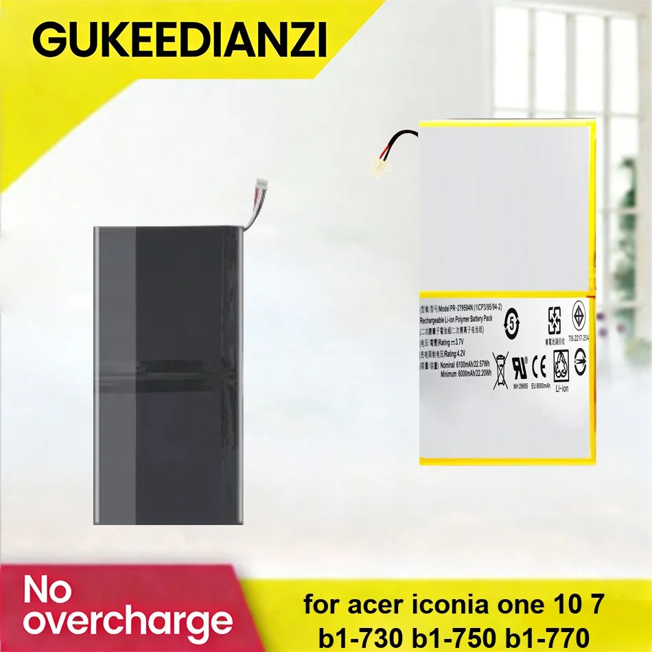 

2700-6100mAh For Acer Iconia One 10 7 B1-730 B1-750 B1-770 Tablet Battery PR-279594N ( 5LINE ) MLP2964137 AP14E8K