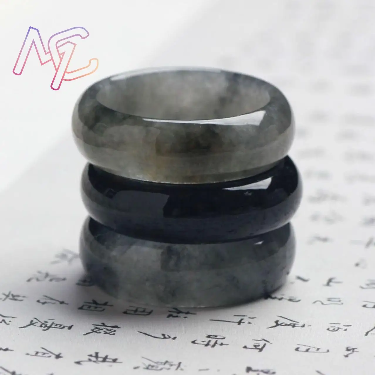 تميمة خاتم الجاديت المانمار الأسود منحوتة من الزمرد مجوهرات طبيعية أحجار كريمة من اليشم البورمي الحقيقي إكسسوارات مصممة أزياء فاخرة