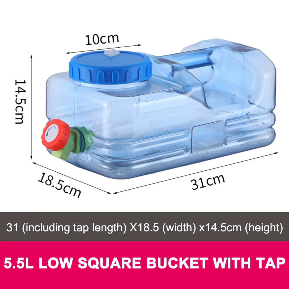 3/5/5.5/7.5/10/12/15L Outdoor Water Bucket Portable Driving Water Bucket Camping Water Tank Container With Faucet Camping Picnic