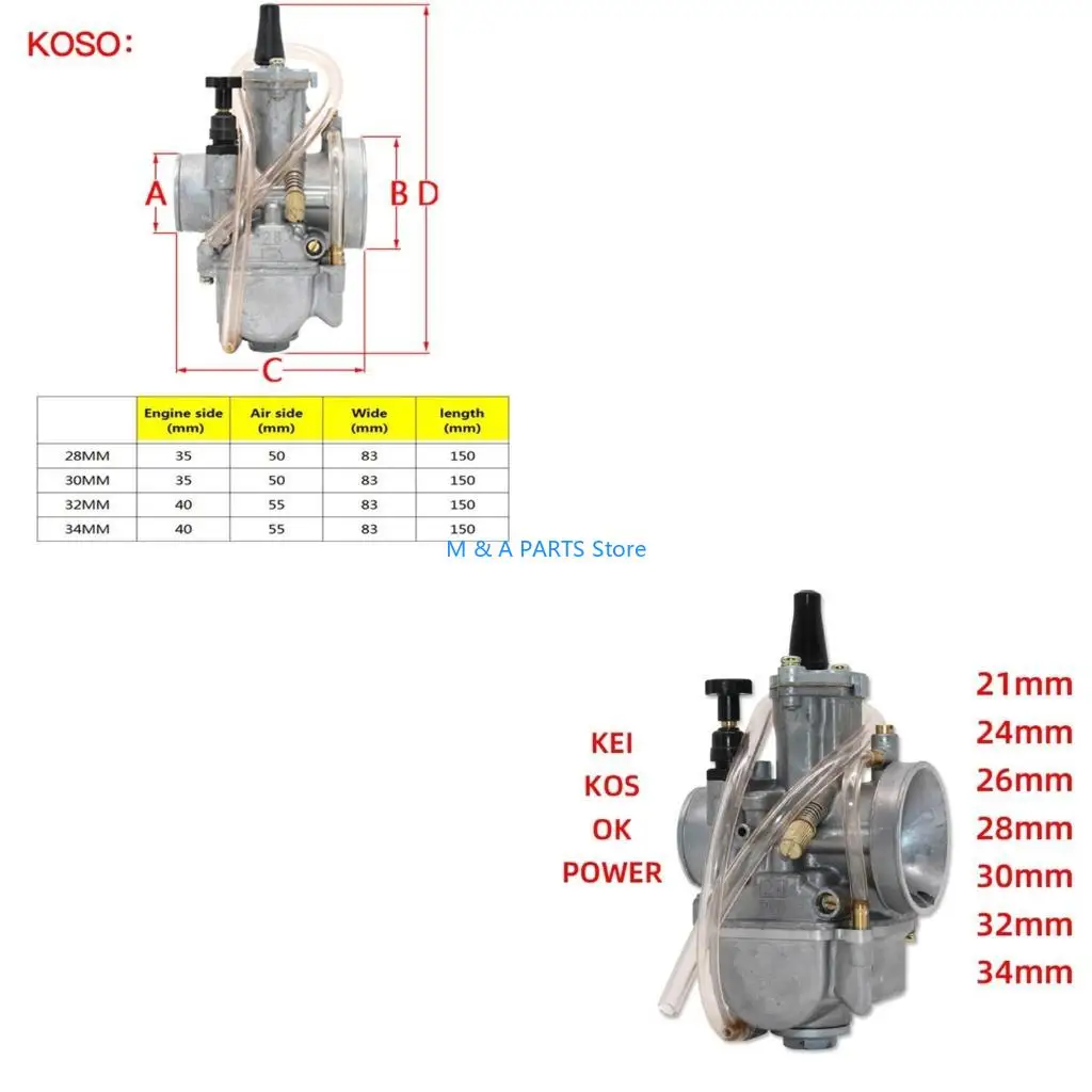 U1JF Motorcycle PWK 21 24 26 28 30 32 34 Motorcycle Carburetor Carb For 2T 4T Engine