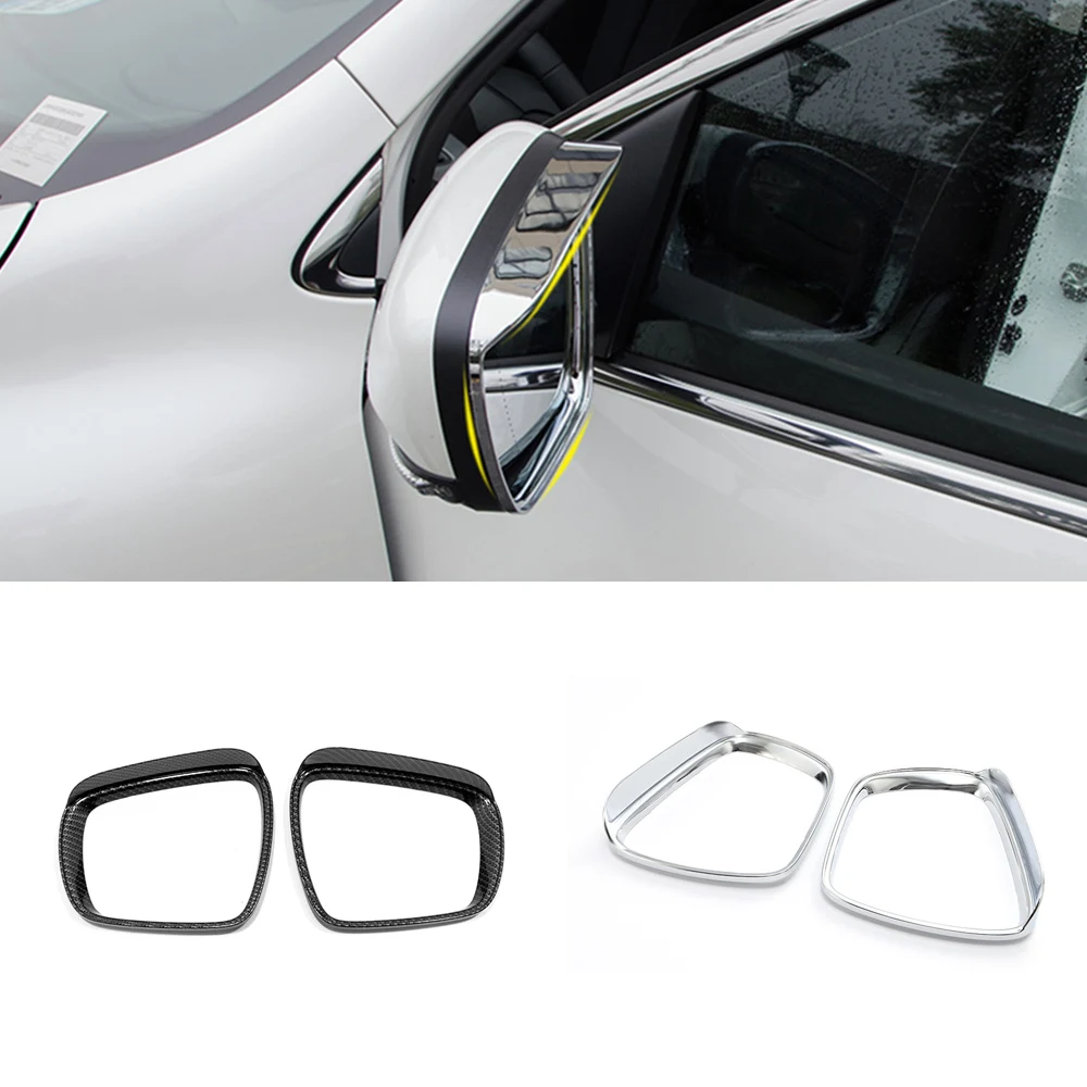 

For Renault Kadjar 2015 2016 2017 2018 ABS CARBON Car rearview mirror block rain eyebrow Trims Rear View Frame Auto Styling