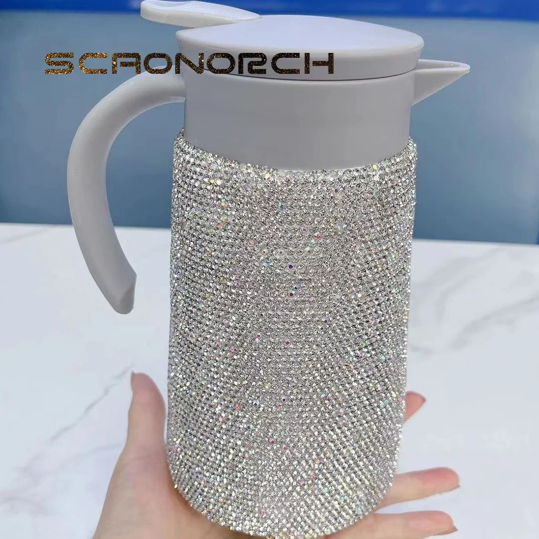 Imagem -04 - Scaonorch-garrafa Térmica de Cafeteira Isolada Frascos de Vácuo Chaleira Jarro de Água Bling Parede Dupla 800ml Aço Inoxidável