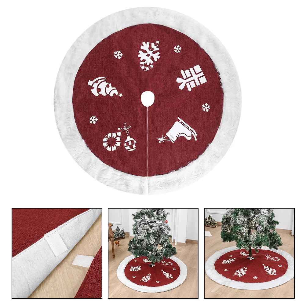 

Christmas Tree Skirt Large Decorative Floor Mat Trendy Festival Party Xmas Protector Reusable Easy Clean Store