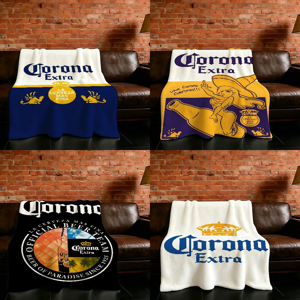 C-Corona Logo E-Extra Beer Blanket Flannel Warm Soft Throw Blanket For Room Sofa Childish Birthday Gifts