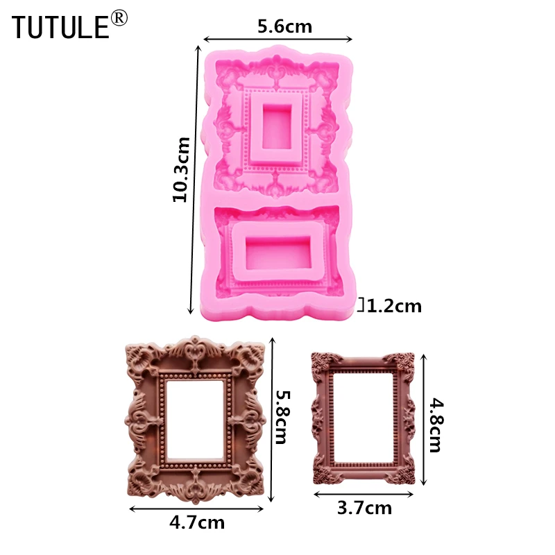 Photo frames Cake Decorating Tools Chocolate Cake Border Silicone Molds Kitchen Baking Moulds DIY polymer clay silicone mould