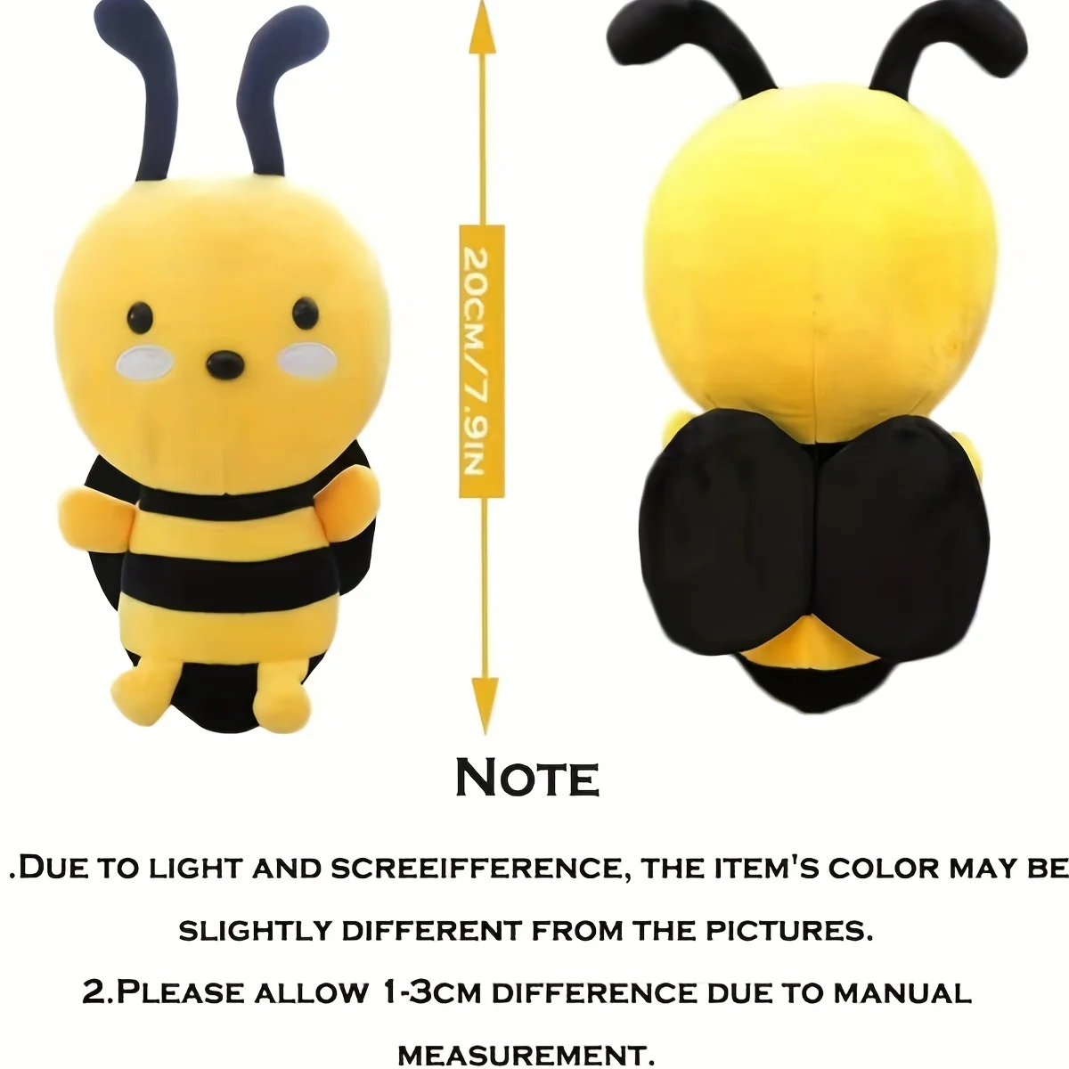 Kawaii Bee Plush Stuffed Animal Toys Soft Bumblebee Plush Toys Cute Honey Bee Pillow Girl Kids Playmate Birthday Gifts Girls Boy