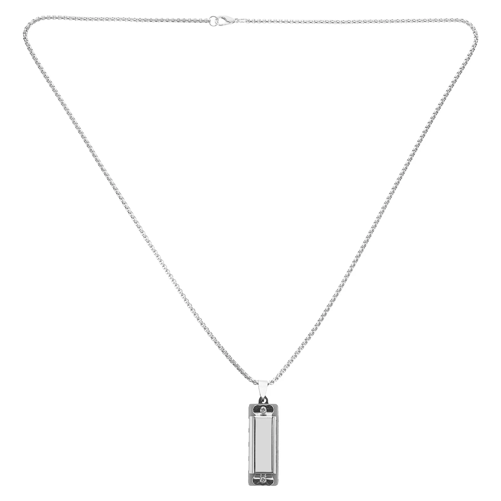 

Harmonica Necklace Pendant Jewelry Instrument Charm Keychain Stainless Steel Lightweight Portable Music Lovers Hip Hop Scene