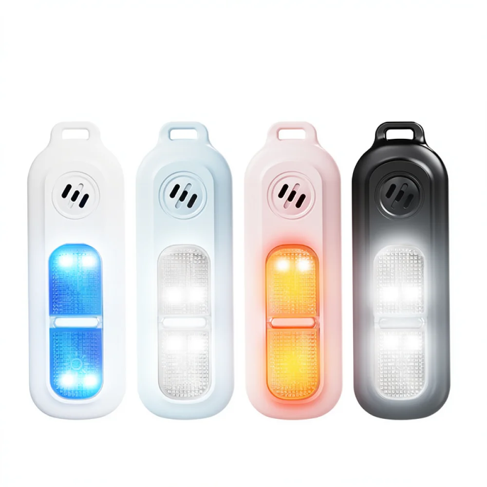 Outdoor Safety Alarm Keychain Personal Emergency Siren For Night Cycling Running With Bright LED Warning Light Gear