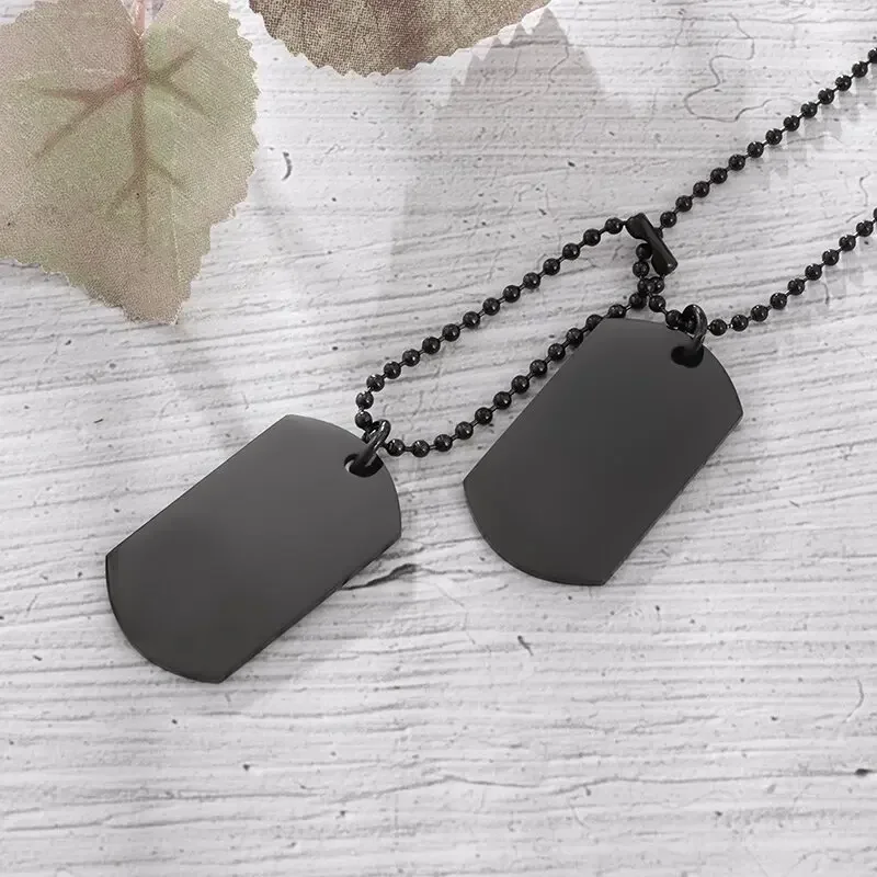 Stainless Steel Double Layer Dog Tag Pendant Necklace Suitable for Men's Fashionable and Simple Trendy Jewelry image 4