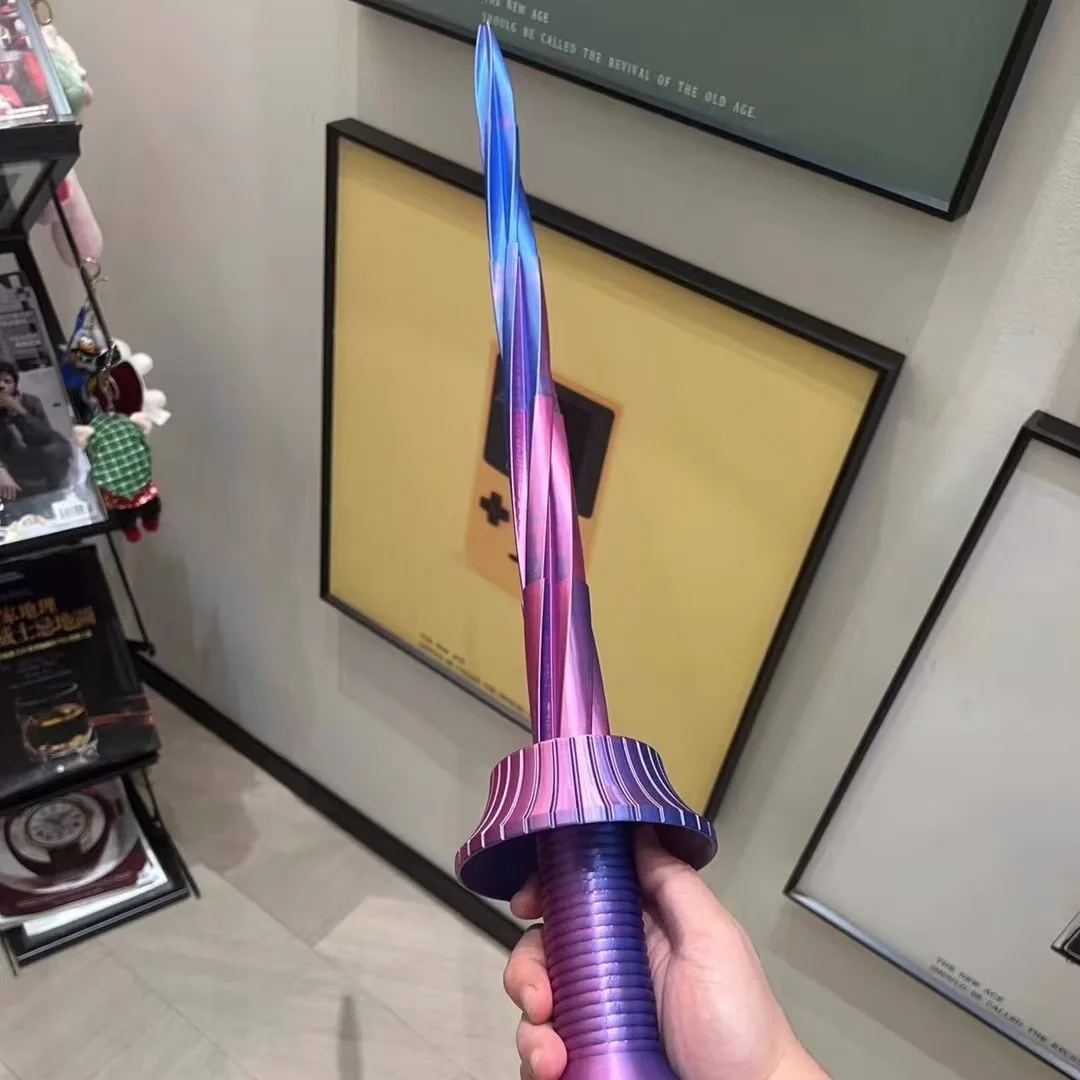 Gradient Telescopic Spiral Sword,Viral Toy Sword Model,Novelty Display Ornament for Collection