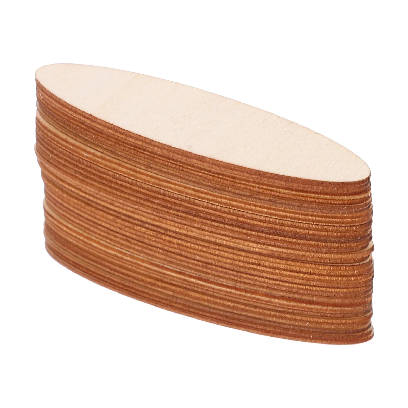 30Pcs Oval Wood Pieces Unfinished Creative Educational Tools for Classroom DIY Projects Artistic Drawing Painting Crafts