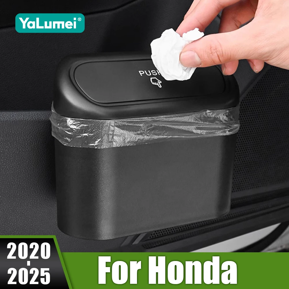 

For Honda Fit Jazz GR GS City GN2 Elevate 2020 2021 2022 2023 2024 2025 Small Car Trash Can With Lid Leak-proof Mini Accessories