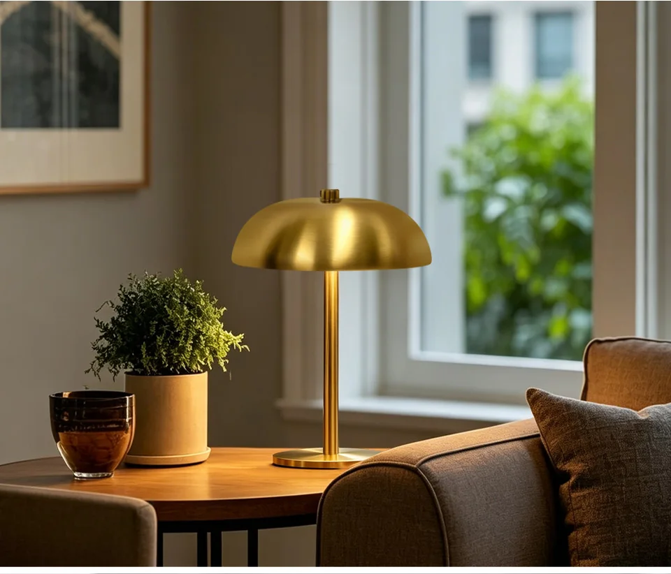 Cordless Mushroom Table Lamp Touch Control Dimmable LED Desk Light Rechargeable Bedroom Night Light Home Decor Gift