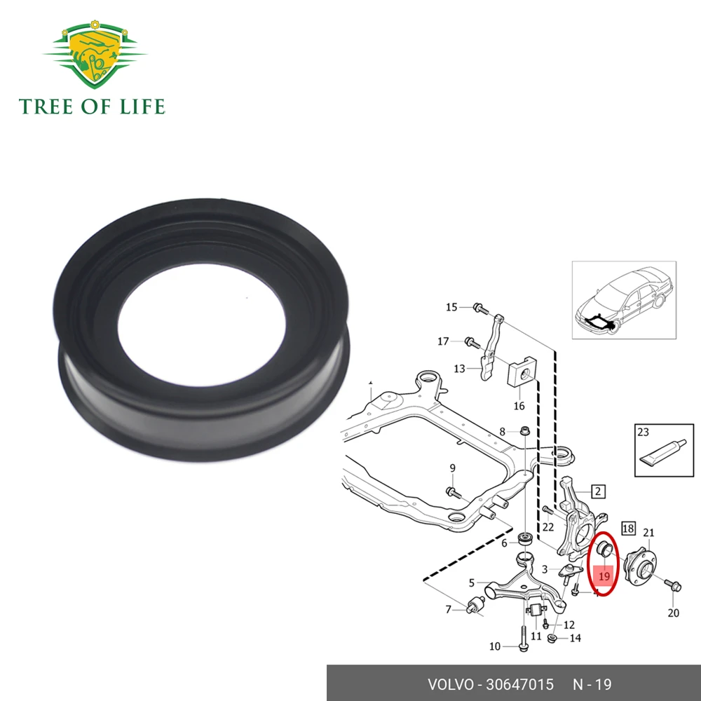 

Пылезащитное уплотнение подшипника переднего колеса для VOLVO S60 I S70 S80 I V70 I V70 II XC70 1998-2009 477.290 30647015 77437015