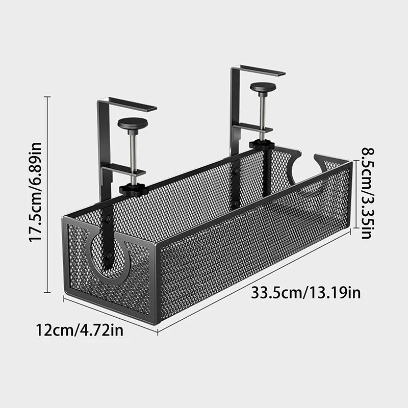Under Desk Cable Management Tray No Drill Steel Desk Cable Organizer Wire Management Tray Cable Management Rack Storage Shelf
