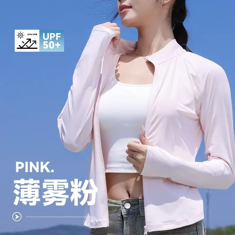 여성용 사이클링 자켓 SPF 50+ 자외선 차단 긴팔 러닝 아웃도어 지퍼 스포츠 셔츠 포켓 하이킹 낚시 셔츠
