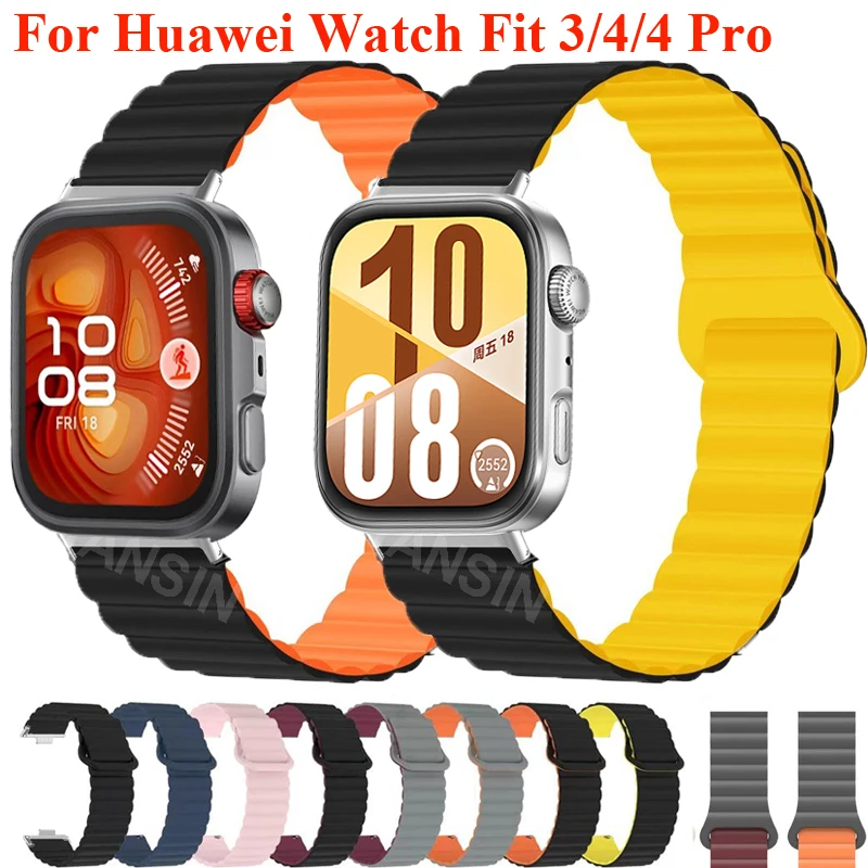 Magnetische Silikon Armband Für Huawei Uhr Fit 4 Pro 3 Sport Loop Band Armband Correa Männer Frauen Armband Für Huawei fit 3 Fit4