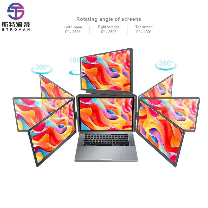 

Laptop Screen Extend Quad Portable Foldable 1920*1200 FHD LCD 14 Inch FHD 1020P IPS, Compatible with Wins/(M1 M2 M3)