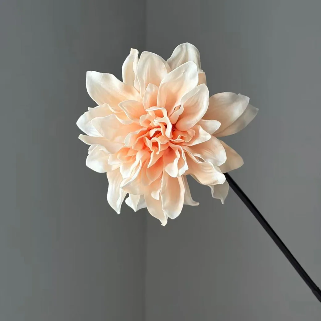 3 Stück Künstliche Lange Zweig-PU-Dahlienblumen Heimdekorationen Kunstblumen Dahlie Hochzeit Wegführung Dekoration Party Blumenarrangement – Detail 3