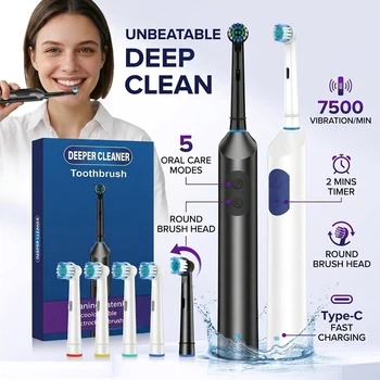 Electric Toothbrush for Adults with 5 Modes, Rotating Rechargeable Power Toothbrush IPX7…