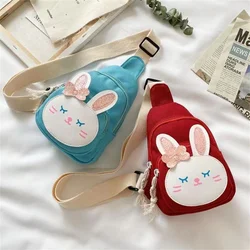 Children's Crossbody Bag Cute Little Rabbit Cartoon Canvas Chest Bag For Boys Girls Gift Fashion Kids Wallet Purse Shoulder Bags