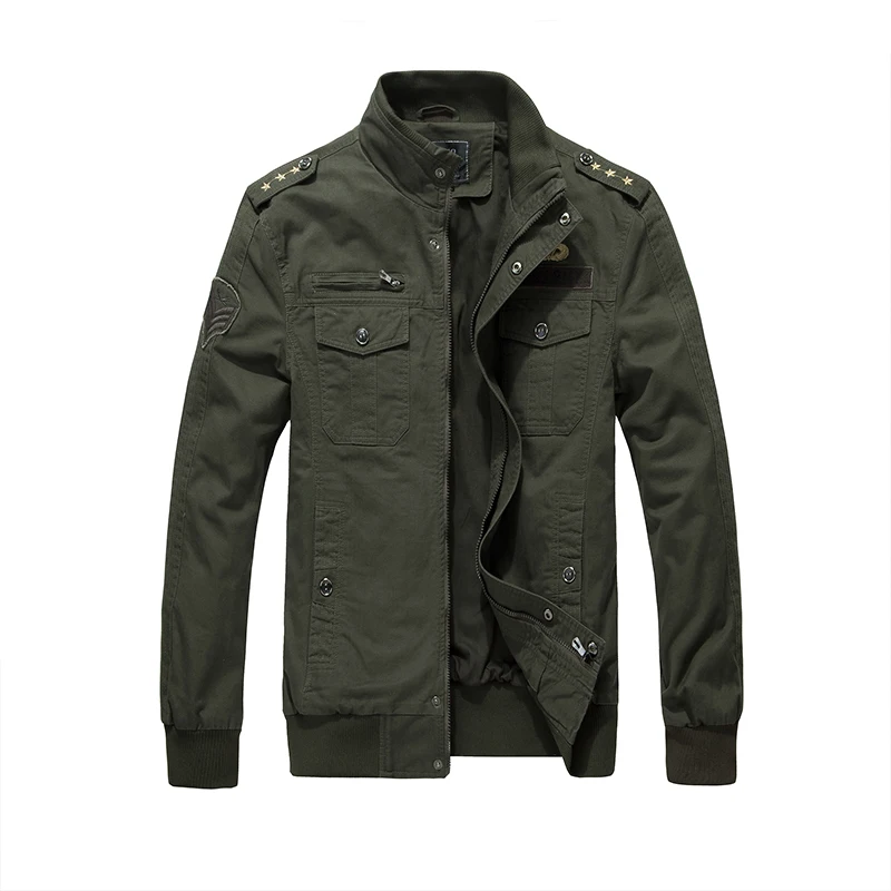 

Men Cotton Cargo Jacket Washed Military Tactical Coats Solid Retro Embroidery Outdoor Windproof Coat Men Slim Fit Windbreaker