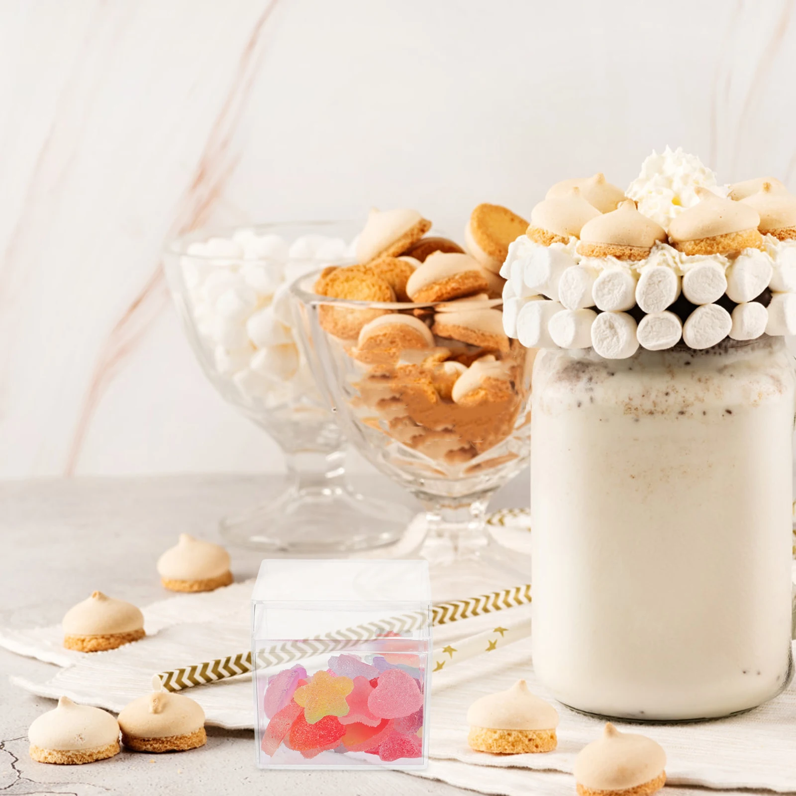 

24 Pcs Square Transparent Box Jewelry Clear Containers Display Candy Carry Case