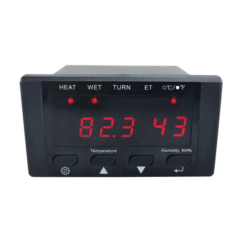 HT-10 Incubator Thermostat Temperature Humidity Control With Humidification And Heating Indicator 110-220V Black Spare Parts