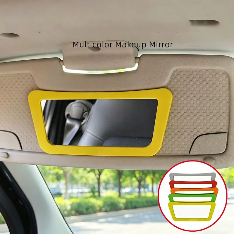 Car Colored Sun Visor Stainless Steel Makeup Mirror Decoration Sticker For Smart 451 Fortwo Car Accessories Interior