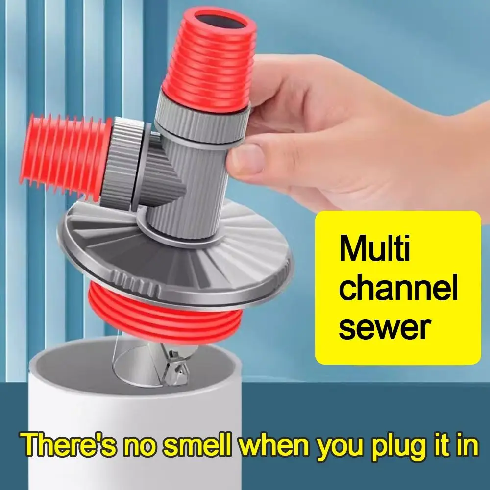 Snap Joint Washing Machine Floor Drain Cover Anti-Overflow Insect Prevention Multifunctional Tee Connector